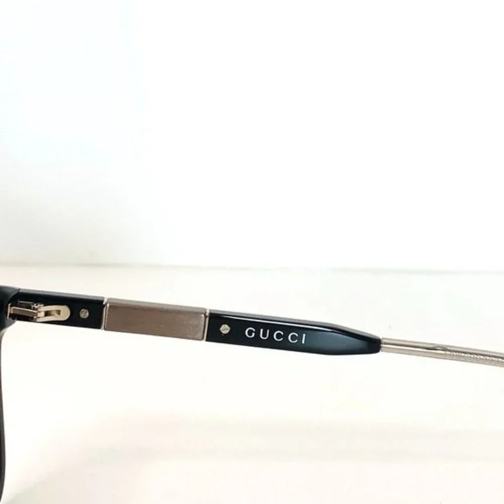 🔥 NEW MEN'S GUCCI BLACK & STEEL SUNGLASSES W/ CASE